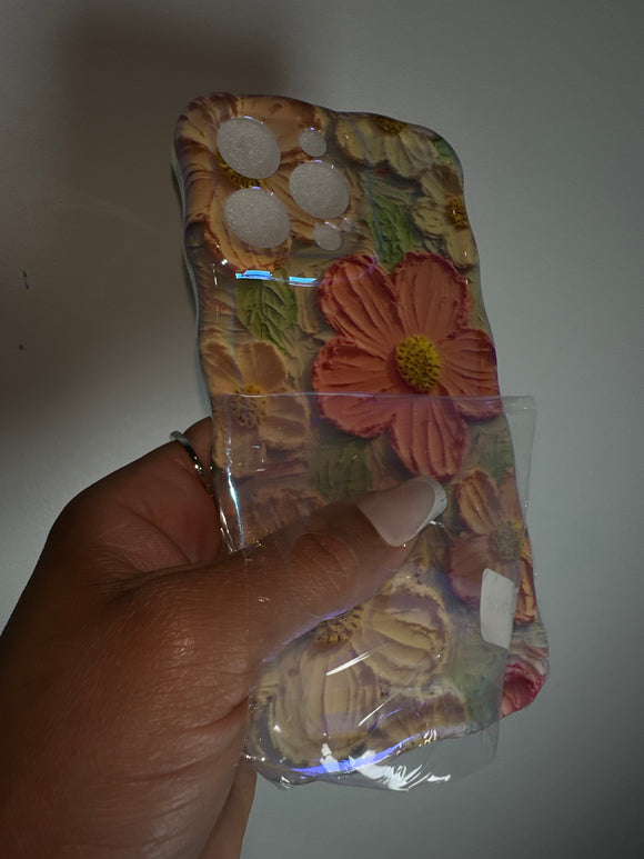 3D Canvas Flower phone case